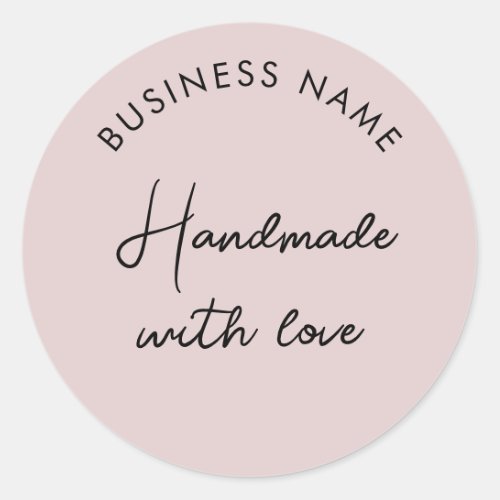 Pink Business Handmade Business Classic Round Sticker