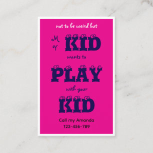 Pink Business Kid's Playdate Card