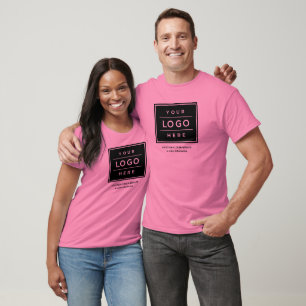 Pink Business Logo Company Name Promo T-Shirt
