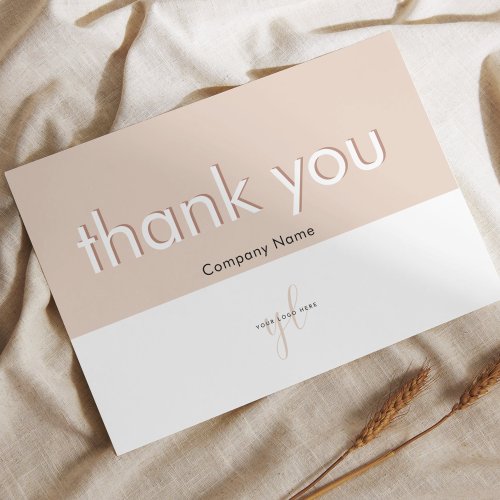 Pink Business Logo Order Discount Code Brand  Thank You Card