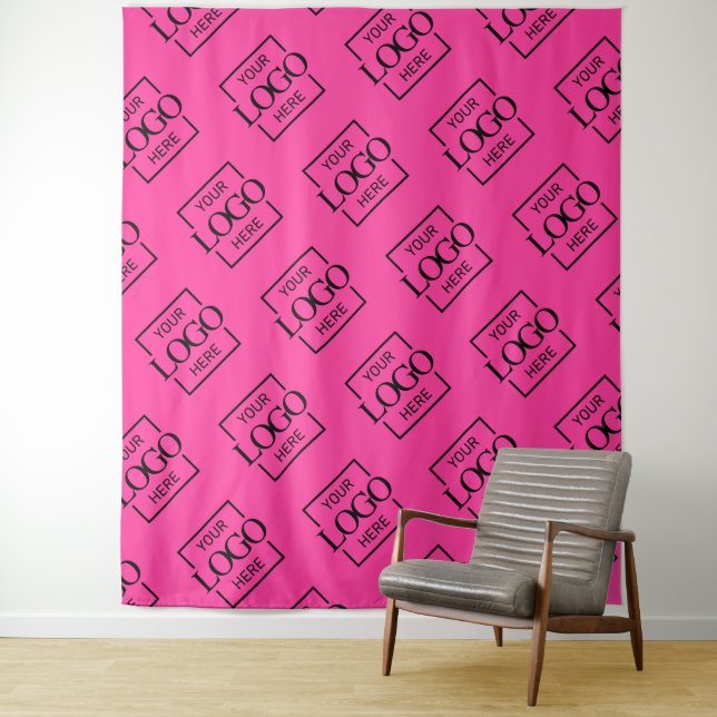 Pink Business Logo Pattern Trade Show Backdrop (In Situ)