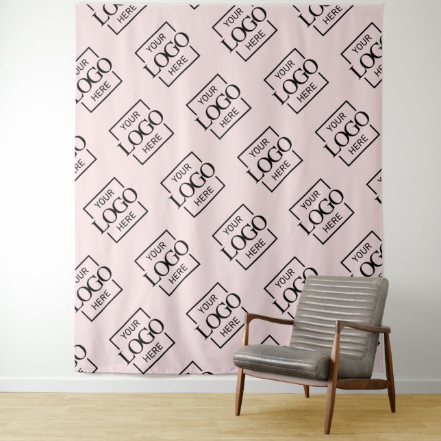 Pink Business Logo Pattern Trade Show Backdrop (In Situ)