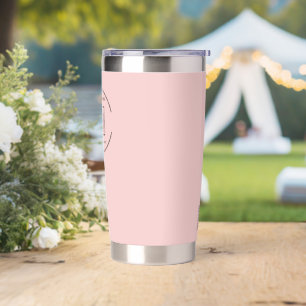 Pink Business Logo QR Code Website Branding Tumble Insulated Tumbler