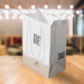 Custom Business Logo QR Code Social Media Kraft Medium Gift Bag, Zazzle in  2023