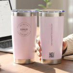 Pink Business logo Simple QR code website Custom Insulated Tumbler<br><div class="desc">Make a bold statement for your business with the Business Logo Custom QR Code Website Pink Tumbler. This professional Tumbler not only showcases your business logo but also offers a unique and effective way to increase web traffic and customer engagement. With the custom QR code generator on the bottle, you...</div>