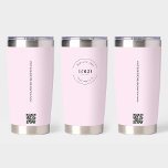 Pink Business logo Simple QR code website Custom Insulated Tumbler<br><div class="desc">Make a bold statement for your business with the Business Logo Custom QR Code Website Pink Tumbler. This professional Tumbler not only showcases your business logo but also offers a unique and effective way to increase web traffic and customer engagement. With the custom QR code generator on the bottle, you...</div>