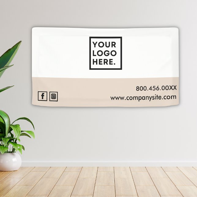 Pink Business Logo Social Media Event Vinyl  Banner (Creator Uploaded)