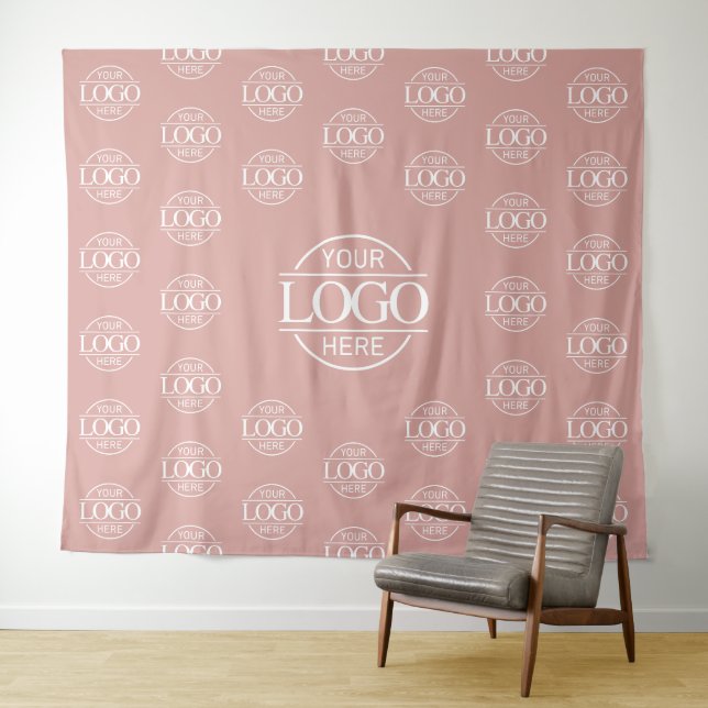 Pink Business Logo Step & Repeat Backdrop Banner (In Situ (Horizontal))