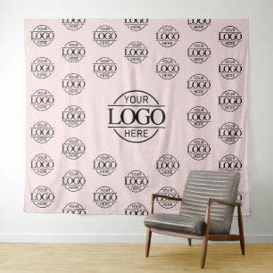 Pink Business Logo Step & Repeat Backdrop Banner
