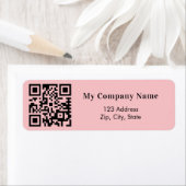 Pink business qr code return address label (Insitu)