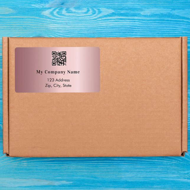 Pink business qr code return address shipping label (Creator Uploaded)