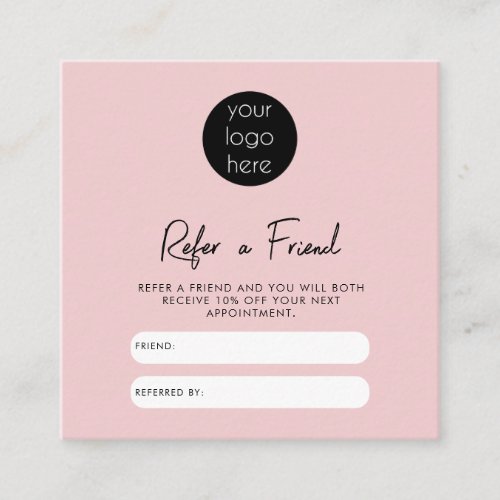 Pink Business Refer A Friend Referral Loyalty Card