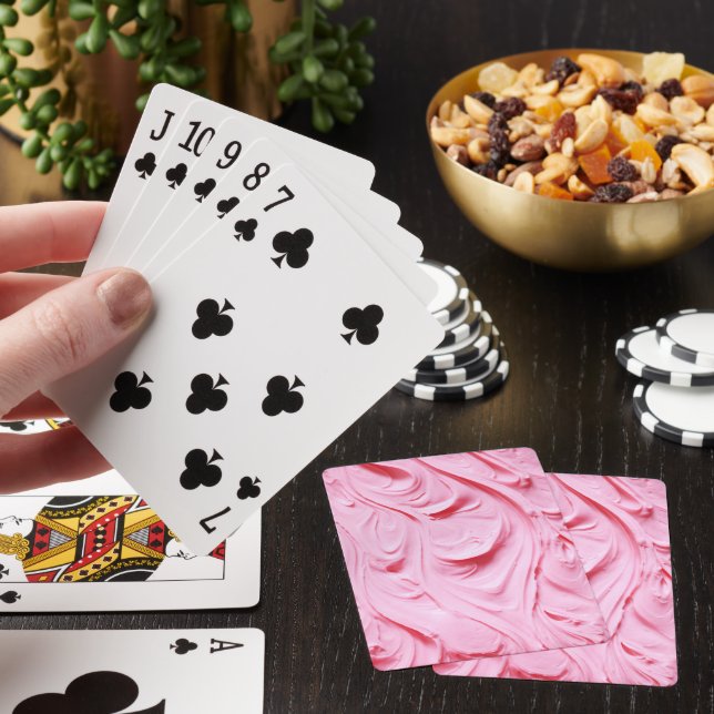 Pink Buttercream Frosting Swirls Poker Cards (In Situ)
