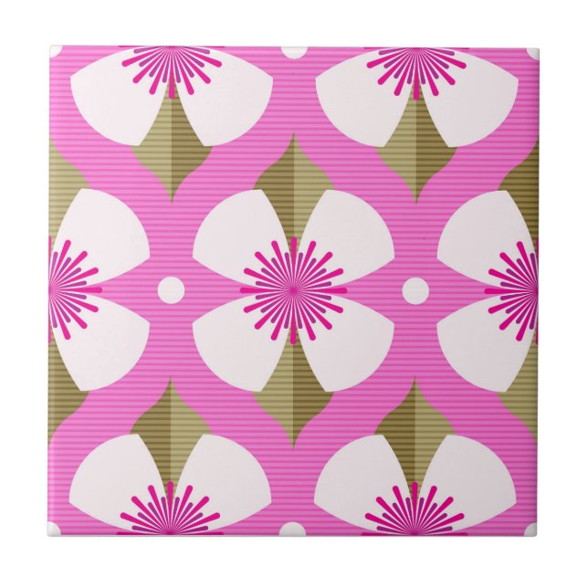Pink Buttercup Ceramic Tile (Front)