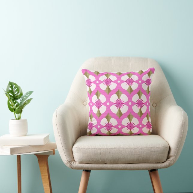 Pink Buttercup Throw Pillow (Chair)