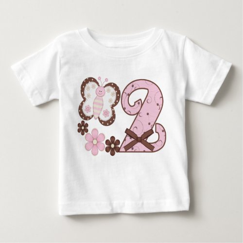 Pink Butterf2nd Birthday Baby T_Shirt