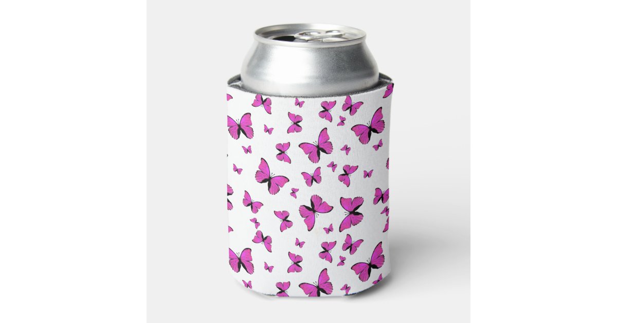 Butterflies and Flowers Can Koozie