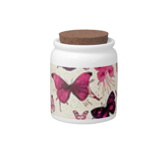 Pink Butterflies Candy Jar