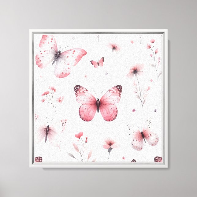 Pink Butterflies  Canvas Print (Front)
