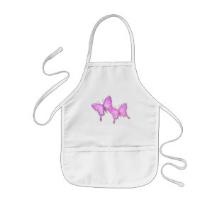 Pink Butterflies Design Painting Smock Kids' Apron