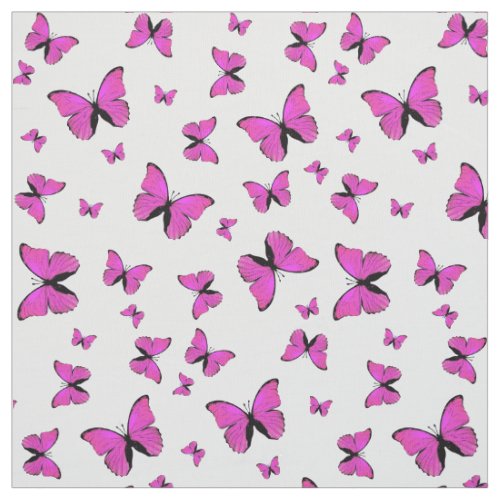Pink butterflies  fabric