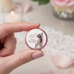 Pink Butterflies Floral Wedding Gown Bridal Shower Hershey®'s Kisses®