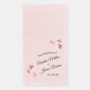 Pink Butterflies Garden Romantic Simple Wedding B Paper Guest Towels