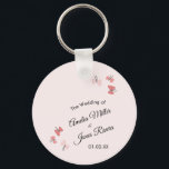 Pink Butterflies Garden Romantic Simple Wedding  Keychain<br><div class="desc">Wedding Butterflies in Pink Illustration for a Garden Wedding</div>