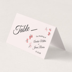 Pink Butterflies Garden Romantic Wedding Business Card