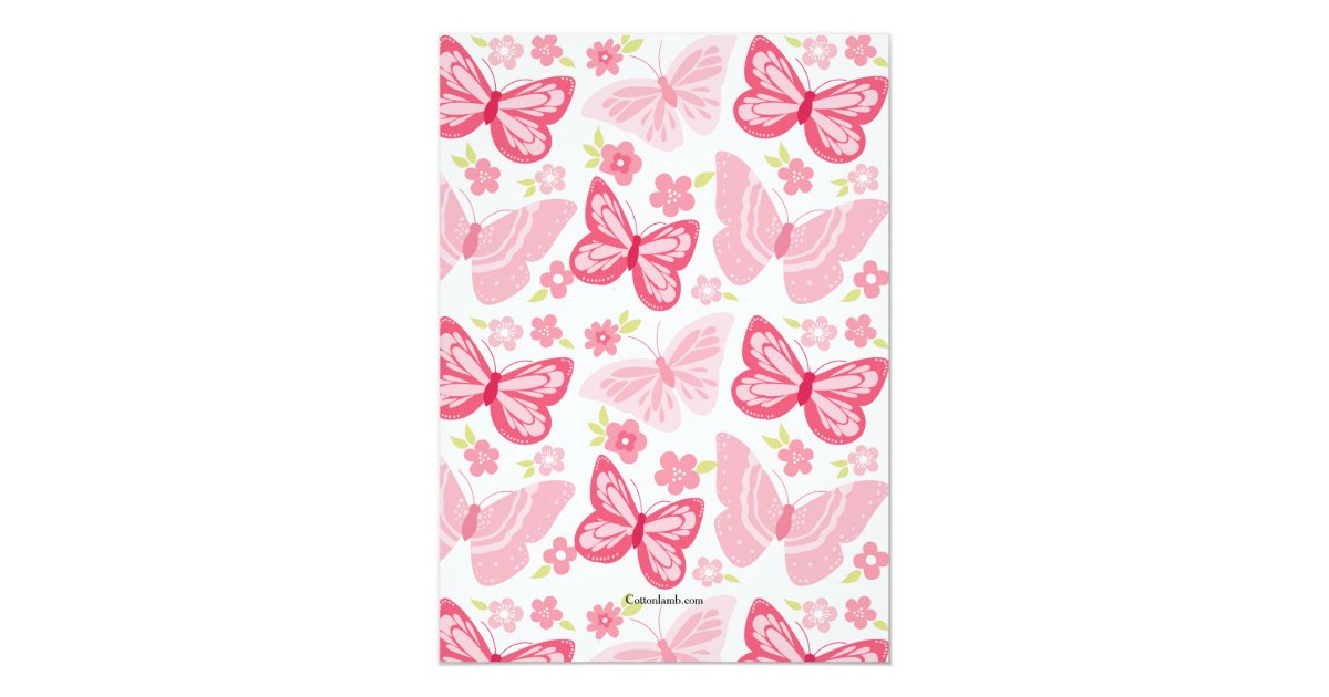 Pink Butterflies Invitation | Zazzle