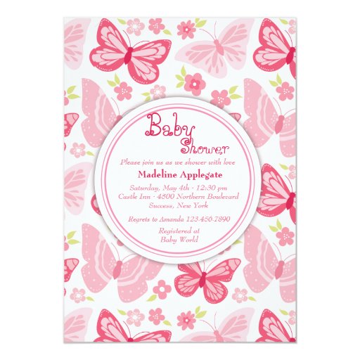 Pink Butterfly Invitations 2