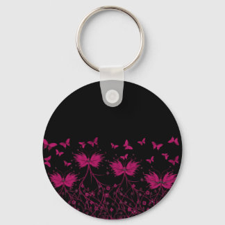 pink butterflies keychain