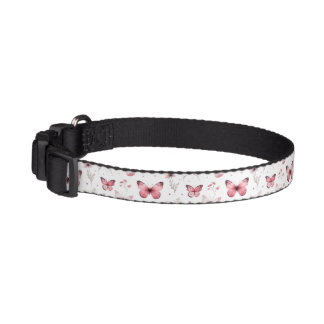 Pink Butterflies Pet Collar