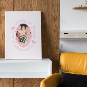 Pink Butterflies Quinceanera Faux Canvas Print