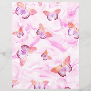 Pink butterflies scrapbook paper