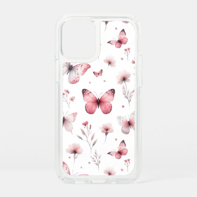 Pink Butterflies  Speck iPhone 12 Mini Case (Front)