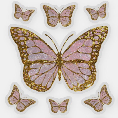 pink butterflies sticker