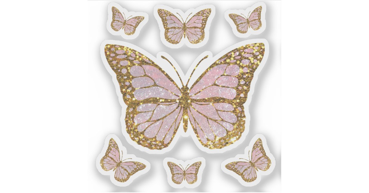 pink butterflies sticker | Zazzle