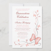 Pink Butterflies & Swirls Quinceanera Invitation (Front)