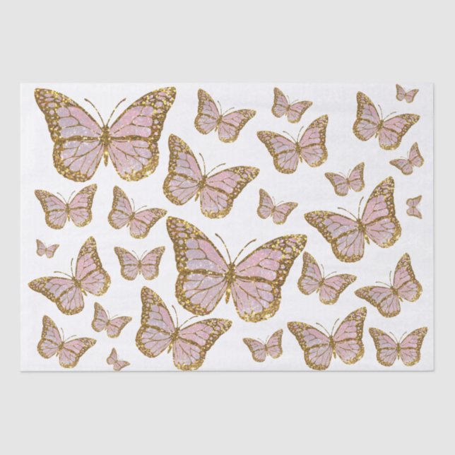 pink butterflies tissue paper (Front)