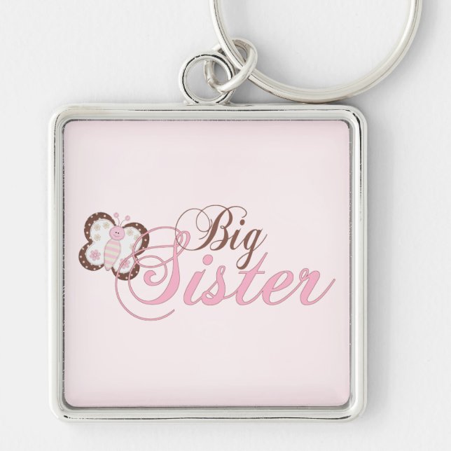 Pink Butterfly 2 Big Sister Keychain (Front)