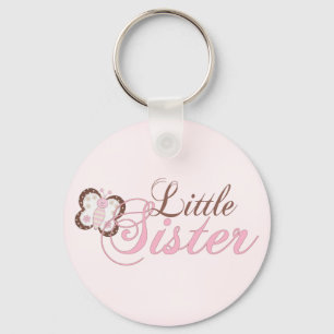 Pink Butterfly 2 Little Sister Keychain