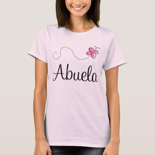 Pink Butterfly Abuela Gift Tee (Front)