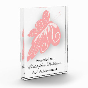 Pink Butterfly Acrylic Award