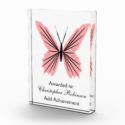 Pink Butterfly Acrylic Award