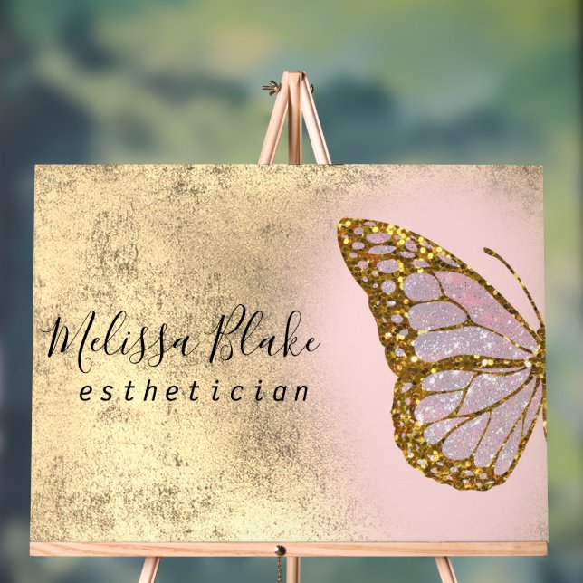 pink butterfly acrylic sign (Neutral)