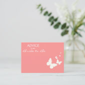 Pink Butterfly Advice for the Bride to Be Cards (Standing Front)
