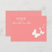 Pink Butterfly Advice for the Bride to Be Cards (Front/Back)
