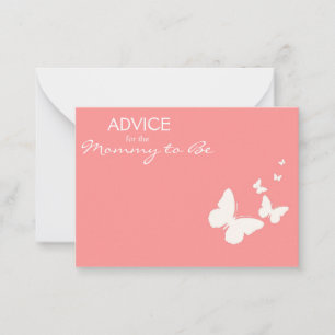 Pink Butterfly Advice for the Mommy to Be Cards