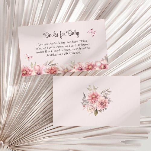 Pink Butterfly and Flower Garden Books for Baby Enclosure Card